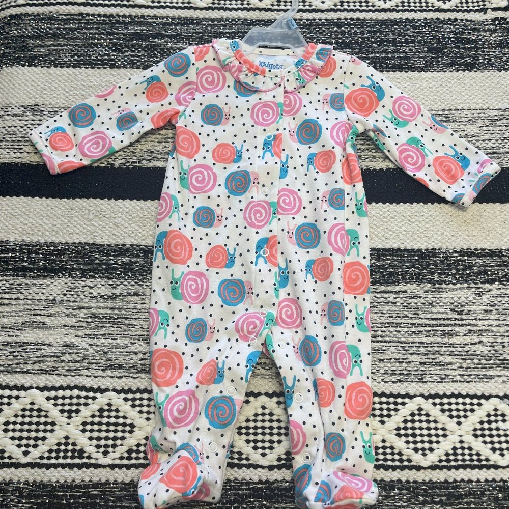 Long Sleeve Baby Girl Footie; 0 - 3M